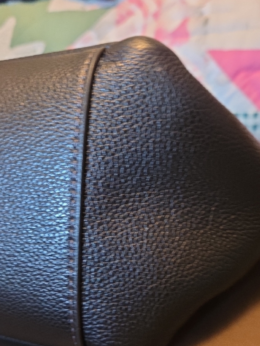 Coach Black Leather Tote with Gold Logo - Picture 7 of 7